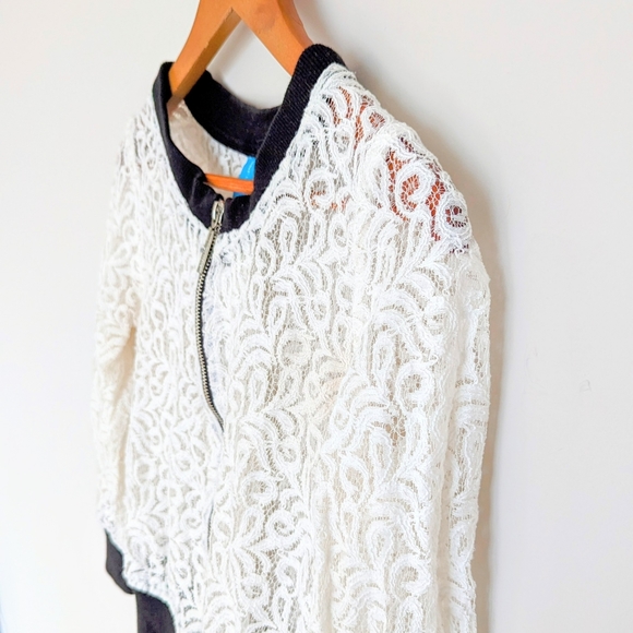 Lace Bomber Jacket - Picture 3 of 10